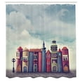 thumbnail image 2 of Ambesonne Fantasy Shower Curtain, City of Old Books Birds, 69"Wx70"L, Red and Blue, 2 of 4