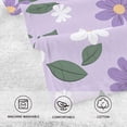 thumbnail image 3 of Purple and White Daisy Pattern Bath Towel 100% Cotton Soft Thick High Absorbency Hand Face Towel Single Pack 16x28in, 3 of 7