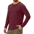 thumbnail image 4 of Domuza Sun Shirts for Men Athletic Workout Long Sleeve Rash Guard Shirt Lightweight Raglan Top Moisture Wicking Pullover for Fishing Running Wine XXXL, 4 of 7