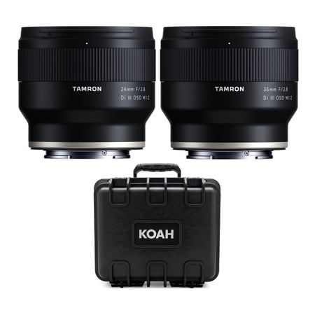 UPC: 0663701853261 | Tamron 24mm and 35mm f/2.8 Di III OSD Wide-Angle Prime Lenses for Sony E-Mount with Koah Hard Case