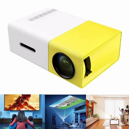 Portable Mini LED Projector Cinema Theater PC&Laptop USB/SD/AV/HDMI Input Mini Pocket Projector for Video Movie Game Entertainment