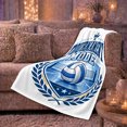 thumbnail image 6 of Volleyball Tournament Emblem Laurel Crown, Dramatic Artistic Scene, Warm Flannel Blanket for Living Room and Bedroom, Art Lovers Housewarming Gift, Artistic Home Decor, 6 of 9
