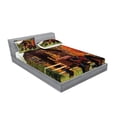 thumbnail image 2 of Ambesonne Fall Fitted Sheet & Pillow Sham Set, Rustic Cabin with Tractor, Queen, Multicolor, 2 of 2