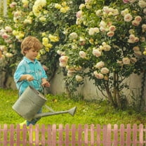 Sltwyw Decorative Plastic Garden Fencing - 24" Picket Edging for Lawn Borders, Flower Beds, Plant Protection, and Landscape Design