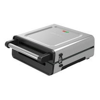 George Foreman Contact Smokeless - Ready Grill, Dishwasher Safe Removable Plates, Family Size (4-6 Servings), PFAS Free Non-Stick Ceramic Coating, Drip Tray, Stainless Steel Housing, 1265 Watts