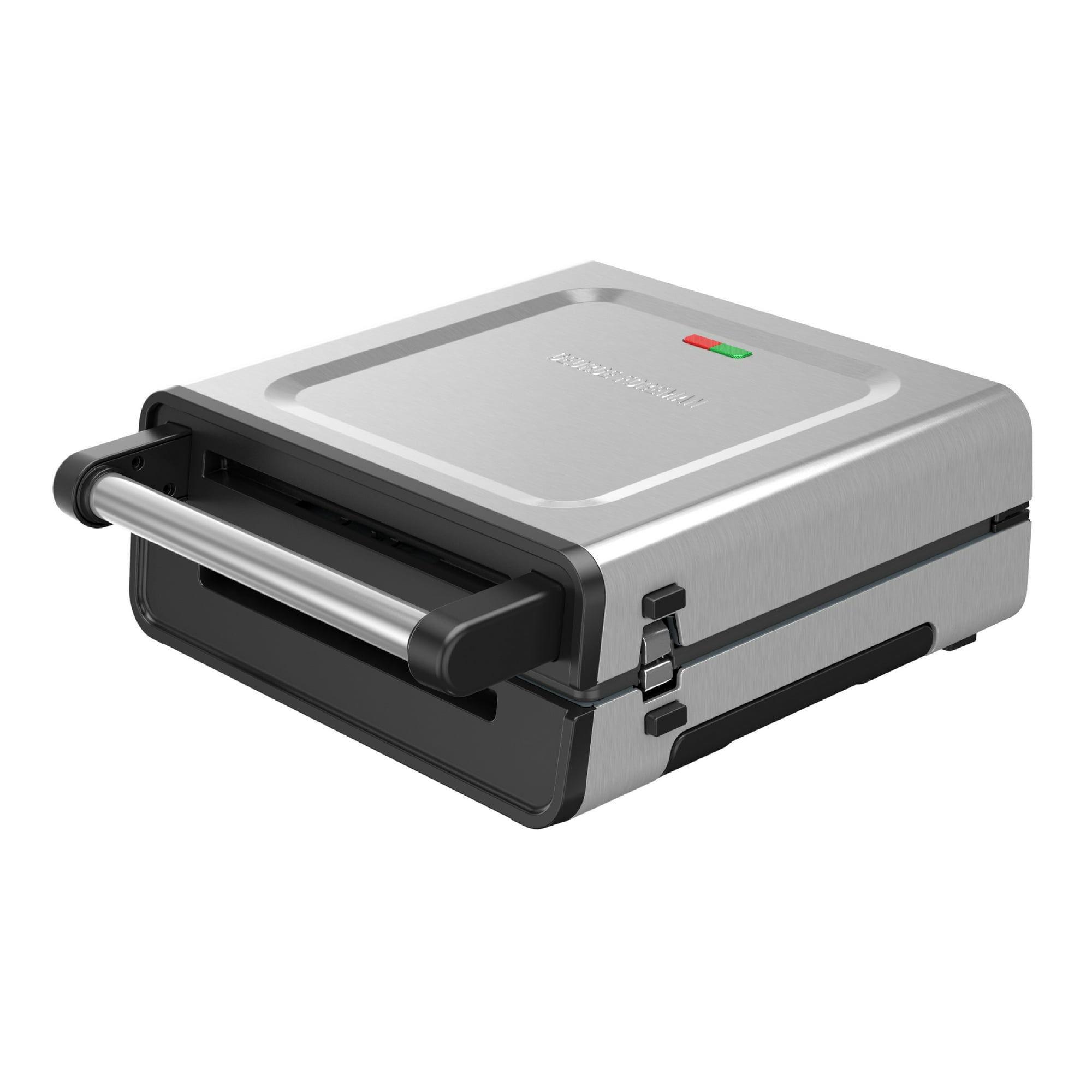 George Foreman 4–6 Serving Electric Indoor Grill, Contact Smokeless Grilling with Removable Plates and Drip Tray, Stainless Steel Housing