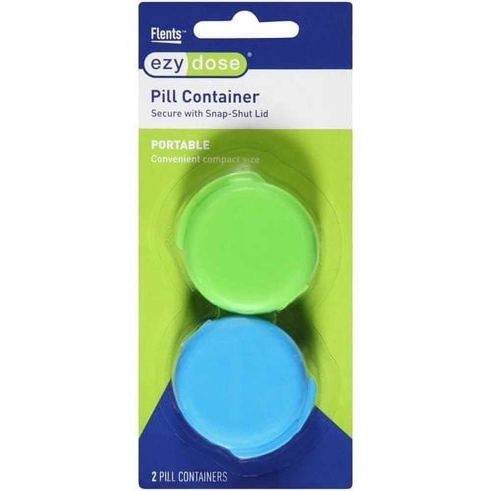 Flents Ezy Dose Pill Container with Snap-Shut Lid, 2 Count