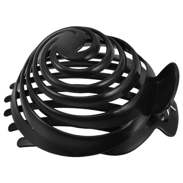 Miangastore Pince à Cheveux Spirale pour Femmes et Filles Dôme en Résine Noire Antidérapant Support de Chignon Rond Pince à Cheveux Tête de Champignon pour Style Naturel