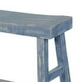 thumbnail image 3 of Rena Bar Height Bench, 33 Inch Rustic Ocean Blue Mahogany Wood Frame, 3 of 6