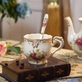 thumbnail image 3 of Taza de café Elegante Juego De Tazas De Té Con Platillo Y Cuchara Para Boda, Fiesta, Hogar, Flores. Flores Magideal Taza de café, 3 of 6