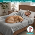 thumbnail image 4 of PetAmi Premium Waterproof Dog Blanket for Large Dogs, Reversible Sherpa & Flannel Fleece, Leakproof Pet Throw for Couch Protection, Soft Plush Furniture Protector for Cats, Washable, 60x80 Light Grey, 4 of 7