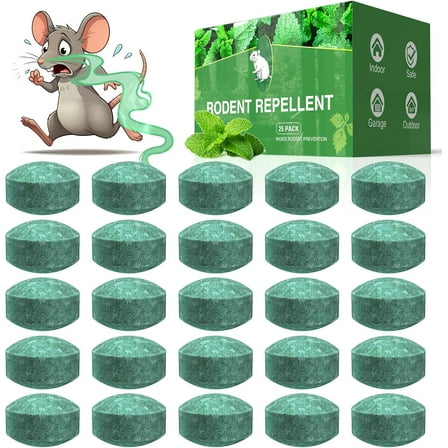 Mouse Rodent Repellent, 25 Pack Peppermint Oil Mouse Repellent Balls for Rats Mice Deterrent, Natural Mouse Traps for Indoor Outdoor Use, Keep Rodents Away from Garden and Home, Family & Pet Safe 03