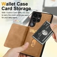 thumbnail image 2 of for Samsung Galaxy S24 Wallet Phone Case with Card Holder, [RFID Blocking PU Leather Protection][Back Flip Magnetic Cases] Kickstand Shockproof Women Men Slim Cover for Samsung Galaxy S24 - Brown, 2 of 8