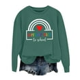 thumbnail image 3 of Holzkary Teacher Sweatshirt for Women Sweatshirt for Fall Winter Tops Oversized Tshirts Round Neck Colorful Teacher Crewneck Sweatshirt Teach Long Sleeve Pullover Shirt Tops Green Xl, 3 of 5