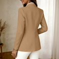thumbnail image 4 of Sorvello Women's Business Casual Blazer, Slim‑Fit Lightweight Long Sleeve Blazer, Notched Lapel Button Up Work Office Jacket With Pockets Khaki L, 4 of 4