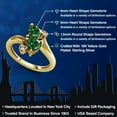 thumbnail image 2 of Gem Stone King 1.39 Ct Heart Shape Green Simulated Emerald 10K Yellow Gold Ring (Size 9), 2 of 3
