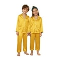 thumbnail image 6 of GILIGEGE Christmas Family Pajamas Matching Sets Satin Long Sleeve Button Down Comfy Loungewear Holiday Casual Soft Xmas Pjs Yellow 160, 6 of 8