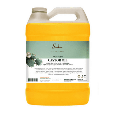4 lbs(64 fl.oz) 100% pure Hexane Free Castor Oil from First Cold Press