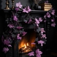 thumbnail image 4 of Purple Halloween Vine Garland, Battery Operated Lighted Black Twig Decor with Bat Accents, Spooky Artificial Vine for Mantel, Fireplace, Stair, Indoor & Outdoor Halloween Party Decoration, 4 of 7