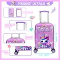 thumbnail image 2 of Kids Carry on Luggage Sets Pink Suitcases with Wheels Hardshell for Girls with duffle bag Travel Pillow Ages 6-12, 2 of 7