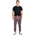 thumbnail image 4 of ProGo USA Men's Joggers Sweatpants Basic Fleece Marled Jogger Pant Elastic Waist (Marled Burgundy, Medium), 4 of 6