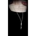 thumbnail image 2 of Brenda Elaine Jewelry Silver Plated Women's Fashion Lanyard Necklace ID Badge Holder, 32 Inch Silver Textured Chain with White Pearl Pendant & Magnetic Break Away Clasp, 2 of 5