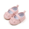 thumbnail image 2 of nvzhuang Baby Girl Dress Shoes Bowknot Mary Jane Flats Quilted Crib Shoes with Non-Slip Rubber Sole, 2 of 9