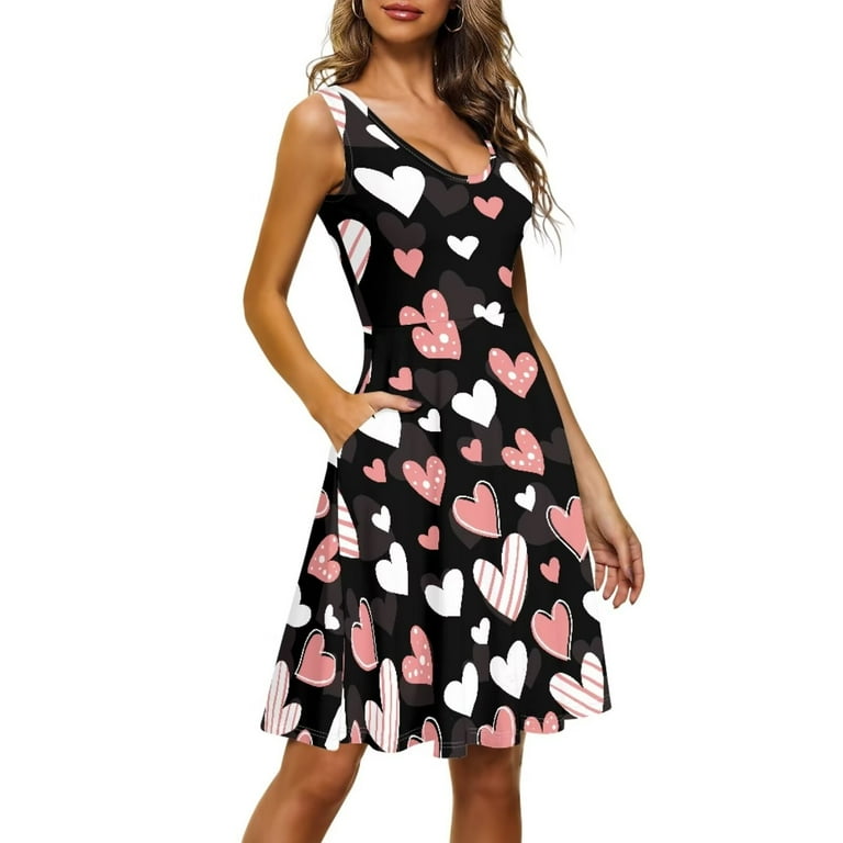 Renewold Hearts Graphic Summer Tank Dress Beach Dance Dresses for Women Valentine's Day A-Line Swing Dresses Size L Soft Cozy Up Twirly Skater Dress - Walmart.com Renewold Hearts Graphic Summer Tank Dress Beach Dance Dresses for Women Valentine's Day A-Line Swing Dresses Size L Soft Cozy Up Twirly Skater Dress - Walmart.com