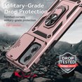 thumbnail image 5 of Motorola Moto G Stylus 5G 2024 Case,Dteck Shockproof Rubber Rugged Case Hybrid Hard Ring Holder Kickstand Slide Camera Lens Protector Cover for Moto G Stylus 5G 2024, Rosegold, 5 of 9
