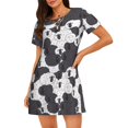 thumbnail image 1 of Fotbe Black And White Sheeps Bata de Dormir para Mujer con Estampado, Camisón de Algodón de Manga Corta, Ropa de Dormir Casual, 1 of 6