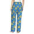 thumbnail image 3 of Picia Cute Yellow Rubber Ducks Womens Soft Woven Cotton Elastic Waistband Sleep Pajama Pant Lounge Sleep Pant With Pockets And Drawstring-Large, 3 of 9