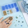 thumbnail image 3 of 1 Box 550pcs Blue Themed Beads Glass Beads Kit with Charms Round Crystal Loose Beads Moon Star Enamel Pendants Rhinestones Spacer Beads for Jewelry Making Supplies DIY Bracelet Necklace Craft, 3 of 6