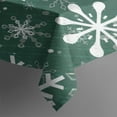 thumbnail image 3 of Green Christmas Snowflake Pattern Rectangle Tablecloth 60"x84",Waterproof Polyester Rectangle Table Cloth, Wipeable Spillproof Polyester Tablecloth for Dining, Camping, Indoor and Outdoor, 3 of 5