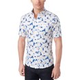 thumbnail image 1 of Michael Kors Julian Stretch Button Up Camisa para hombre, azul, mediano Michael Kors Botones al frente, 1 of 1