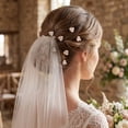 thumbnail image 4 of MIALLO Delicate Rose Gold Pearl Hair Pins for Women, 12PCS Rhinestone Hairpins for Wedding, Bridesmaid, Prom & Everyday Hairstyle, 4 of 7