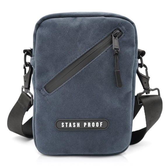 Stash Proof Odor Resistant Unisex Cross Body Sling Bag, Small Chest Bag Suede Daypack for Traveling, Outdoors, and Festivals (Black)