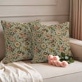 thumbnail image 2 of Vintage Spring Floral Outdoor Waterproof Pillow Covers, Farmhouse Flowers Green Vintage Decorative Square Throw Pillowcase Sofa Cushion Sham for Patio/Couch/Chair, 18"x18" 2 Pack, 2 of 8
