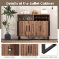 thumbnail image 5 of Resenkos Home Wine Bar Cabinet with 3 Doors and Adjustable Shelves-Brown, Wine Storage Racks, Bar Cabinet, for Kitchen Dining Room, 5 of 7