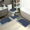 thumbnail image 6 of Bathroom Rugs Set 4 Piece Polyester Non Slip Absorbent Mats, Gray Blue Green Pink Washable Soft for Easy Cleaning, Complete Toilet Lid Cover and Floor Mat for Home Hotel Dorm Shower Room, 6 of 8