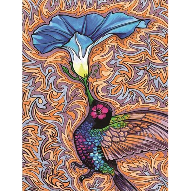 Taladro Pintura Diamante (DB2804) 5D DIY Completo Pájaro y Petunia Punto de Cruz Mosaico Kit 50x70cm Hugtrwg Para estrenar