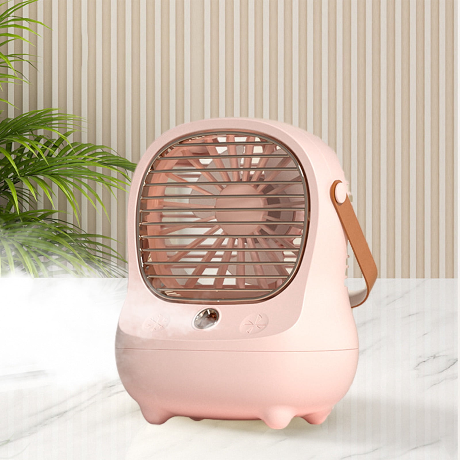 Portable USB Rechargeable Evaporative Cooler Fan with 3 Speeds Humidifier & Purifier for Home Office Travel Large Water Tank 10H Cooling White Pink Green