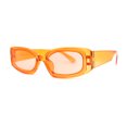 thumbnail image 1 of Womens Mod Narrow Rectangle Inset Lens Retro Sunglasses Orange, 1 of 4