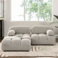thumbnail image 5 of Marcel 109.5" Bubble Modular Modern Chaise Single Arm 3-Piece Sofa Pebble Gray, 5 of 10