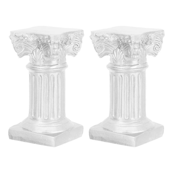 2 Pcs Roman Column Decoration Sealer Pry Sealant Rim Commercial Office Silver