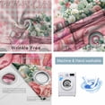 thumbnail image 2 of Eucalyptus Trucks Blackout Curtains for Bedroom, Spring Farmhouse Floral Leaves Pink Plaid Thermal Insulated Kitchen Drapes with Grommets, Light Blocking Window Treatment, 2 Panels 42" x 63", 2 of 7