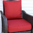 thumbnail image 4 of Sunnydaze Ensemble de Coussins de Remplacement en Oléfine pour Dossier Profond et Assise de Chaise de Patio - Rouge - 2 Pcs, 4 of 7