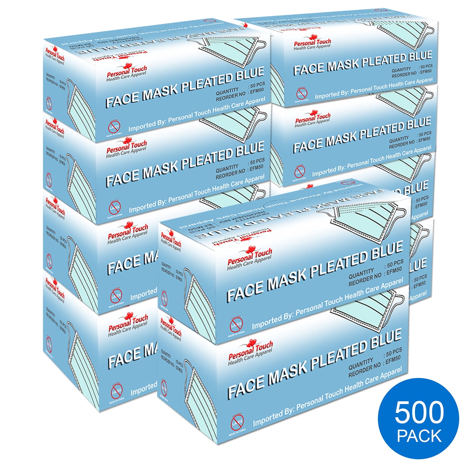 Earloop Anti-Dust Disposable Mouth Nose Muffle Face Mask Pack of (500 Pcs)
