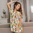 thumbnail image 3 of Naloa Animals Forest Print Women Nightgowns,Womens Loungewear,Short Sleeve Sleepwear,Comfy Ladies Nightdress, 3 of 6