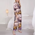 thumbnail image 3 of Fotbe Warm Sunflower Sleeping Cat Conjunto de Pijama de Manga Larga para Mujer con Estampado, Ropa de Dormir de 2 Piezas, Conjunto de Casa Suave y Cómodo con Bolsillos-XX-Large, 3 of 7
