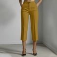 thumbnail image 7 of Gfyviroh Dressy Capri Pants for Women High Waist Straight Leg Business Pants Elegant Solid Lightweight Cropped Slacks, 7 of 7
